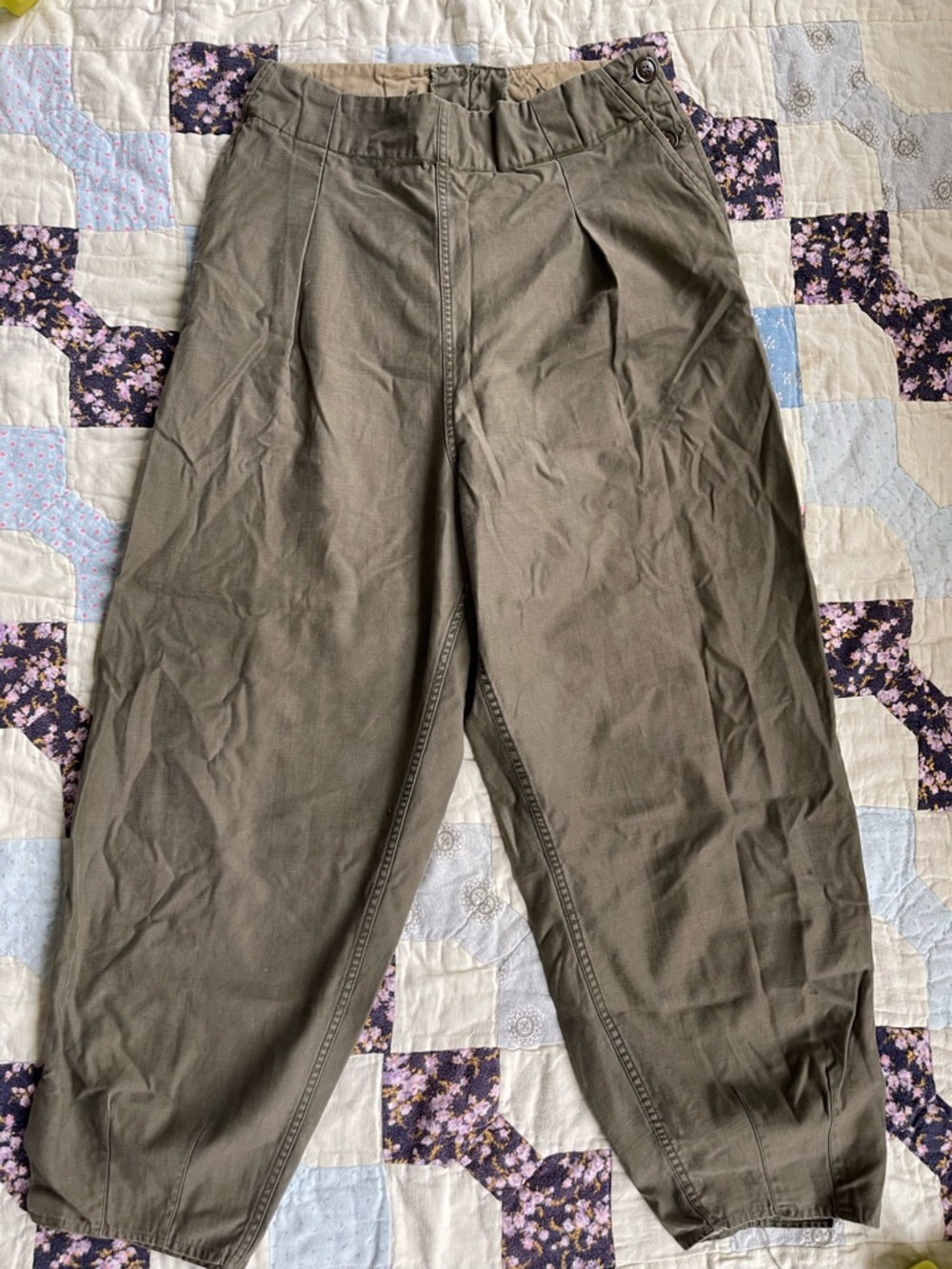WW2 Side Button Military Fatigue Pants